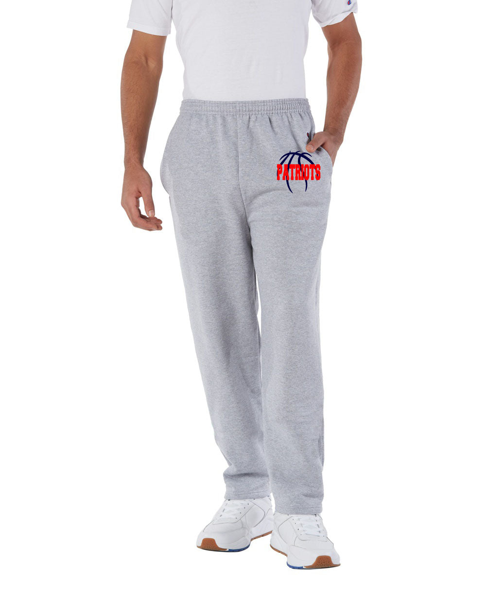 Patriots Basketball Sweatpants - Open Bottom with Pockets - Champion Brand