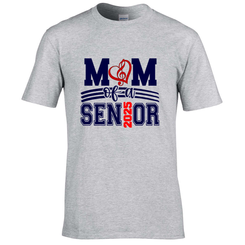 Mom of a Senior - Music - Heather Grey - T-Shirt, Long Sleeve T-shirt, Crew Neck or Hooded Sweatshirt