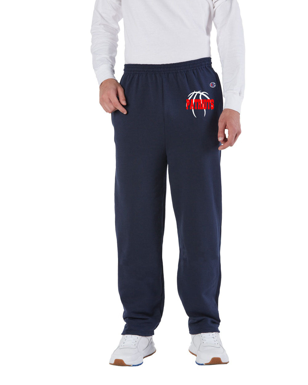 Patriots Basketball Sweatpants - Open Bottom with Pockets - Champion Brand