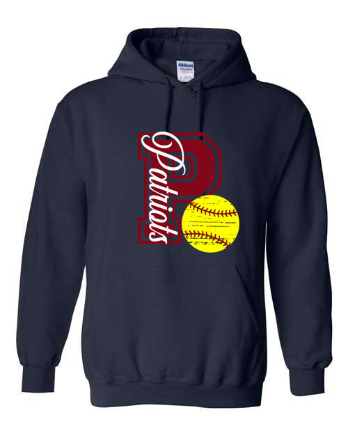 Patriots P Softball - Navy - Tshirt, Long Sleeve Tshirt, Crew Neck or Hooded Sweatshirt
