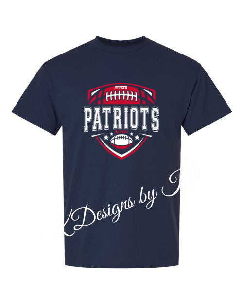 Patriot Football 1973 - Navy - Red & White Design - T-Shirt, Long Sleeve T-shirt, Crew Neck or Hooded Sweatshirt