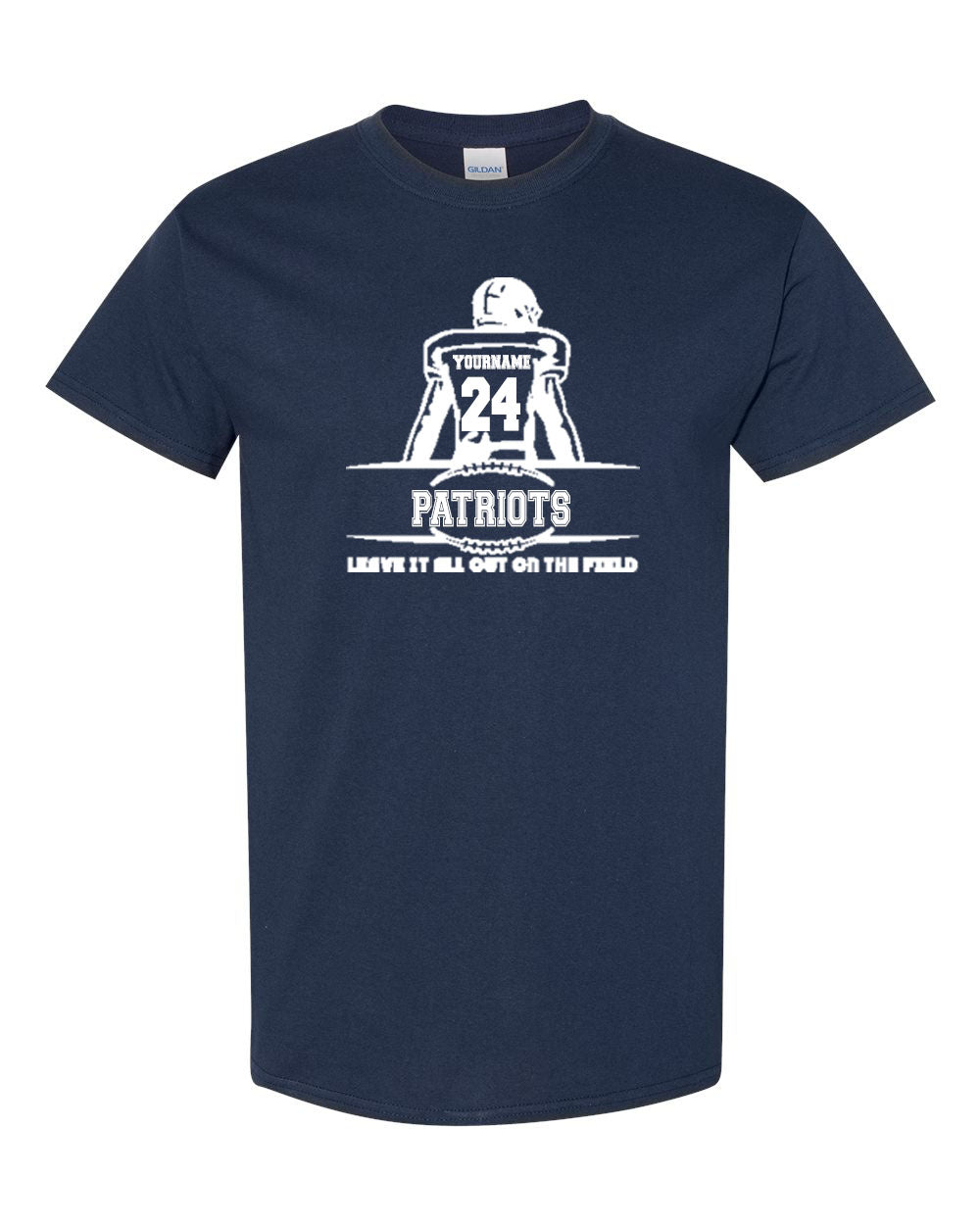 Seeger Patriot Football 2024 - CUSTOMIZED - Leave it on the Field - T-Shirt, Long Sleeve T-shirt, Crew Neck or Hooded Sweatshirt (Copy)