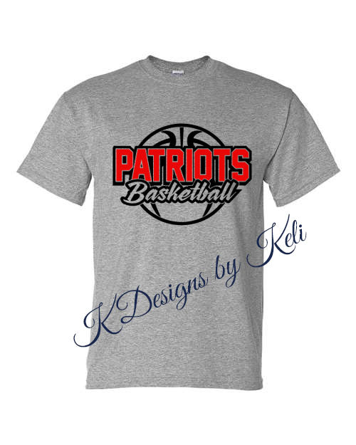 Patriots Basketball - Sport Grey - T-Shirt, Long Sleeve T-shirt, Crew Neck or Hooded Sweatshirt