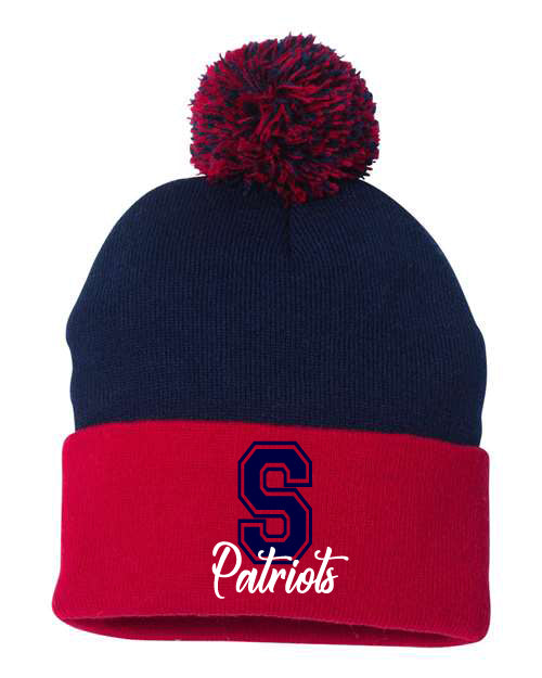 Seeger Patriots Red / Navy Pom Hat