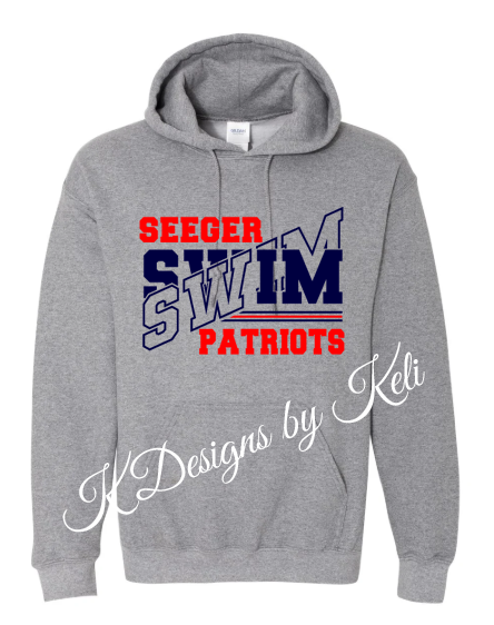 Seeger Swimming - Grey - T-Shirt, Long Sleeve T-shirt, Crew Neck or Hooded Sweatshirt