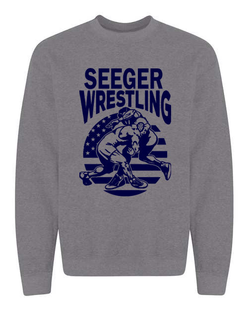 Seeger Wrestling 2 - T-Shirt, Long Sleeve T-shirt, Crew Neck or Hooded Sweatshirt
