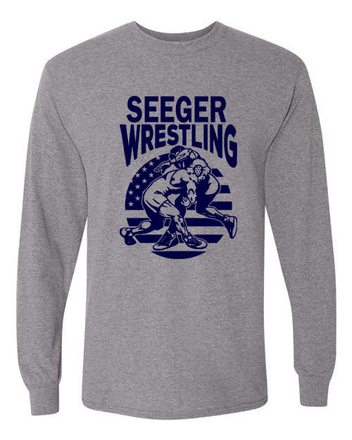 Seeger Wrestling 2 - T-Shirt, Long Sleeve T-shirt, Crew Neck or Hooded Sweatshirt