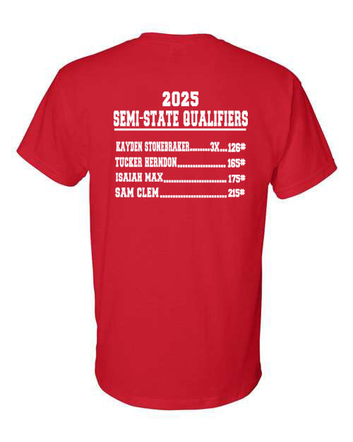Seeger Wrestling - Semi-State Qualifiers - Red - T-Shirt, Long Sleeve T-shirt, Crew Neck or Hooded Sweatshirt (Copy)