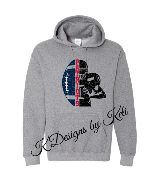 Patriots Football 25 -3 - Sport Grey - Hooded Sweatshirt