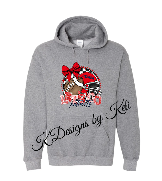 Seeger Patriot Football - Sport Grey - Tshirt, Longsleeve T, Crewneck, or Hooded Sweatshirt