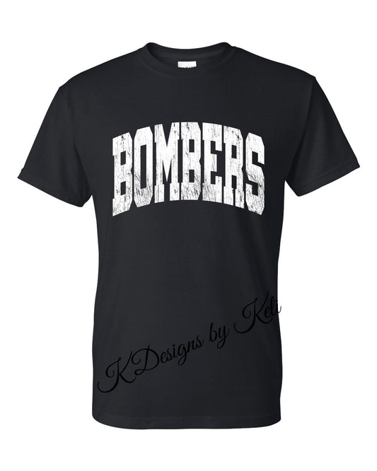Williamsport Bombers - 2025 - Design#1 - Black - T-Shirt, Long Sleeve T-shirt, Crew Neck, or Hooded Sweatshirt