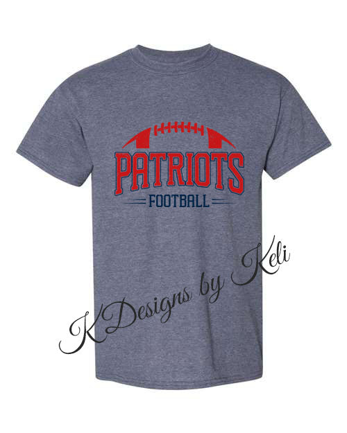 Patriot FootBall - Heather Navy - T-Shirt, Long Sleeve T-shirt, Crew Neck or Hooded Sweatshirt