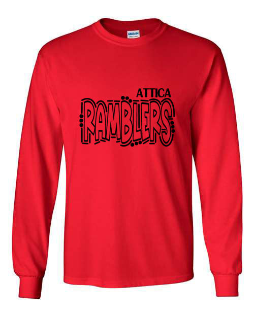 Attica Ramblers - Red - T-Shirt, Long Sleeve T-shirt, Crew Neck or Hooded Sweatshirt