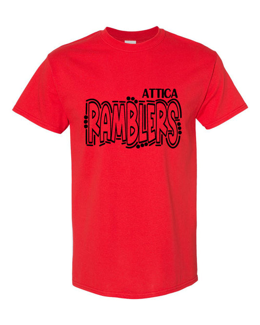 Attica Ramblers - Red - T-Shirt, Long Sleeve T-shirt, Crew Neck or Hooded Sweatshirt