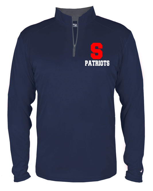 Seeger Patriot - Badger BA246 - Quarter Zip -Seeger Football - Navy