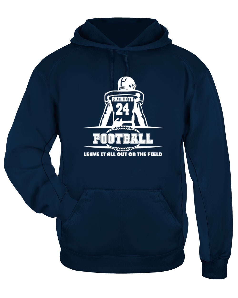 Seeger Patriot Football 24 - Drifit - Badger Brand - Leave it all on the field - T-Shirt, Long Sleeve T-shirt, Crew Neck or Hooded Sweatshirt