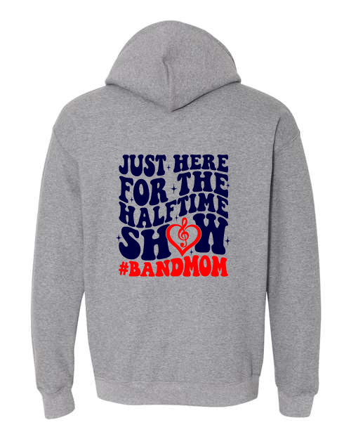 Seeger Band Mom - Just here for the halftime show- Grey -  T-Shirt, Long Sleeve T-shirt, Crew Neck or Hooded Sweatshirt