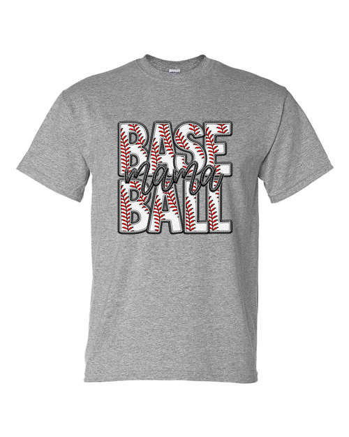 Base Ball Mama - Grey - Tshirt, Longsleeve T, Crewneck, or Hooded Sweatshirt