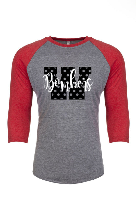 Williamsport Bombers - Design #8 - 3/4 Sleeve Raglan