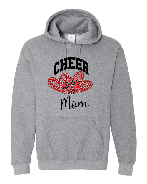 Patriots Cheer Mom - Pom Poms - Graphite Gray - T-Shirt, Long Sleeve T-shirt, Crew Neck or Hooded Sweatshirt