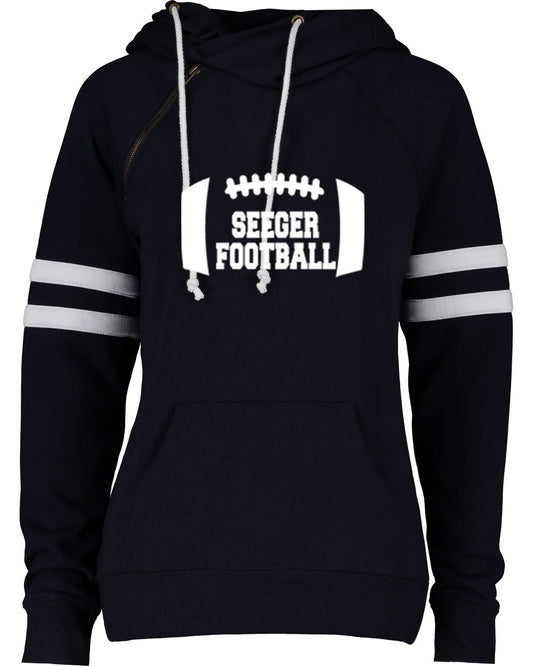 Seeger Patriot Football - Ladies Football Varsity Double Hood -Seeger Football white EZ373