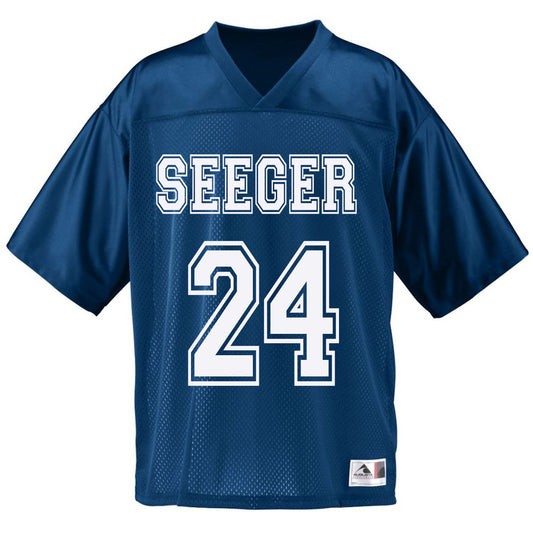 Seeger Patriot Football - Stadium Replica Jersey - CUSTOMIZED - Seeger Football - Navy