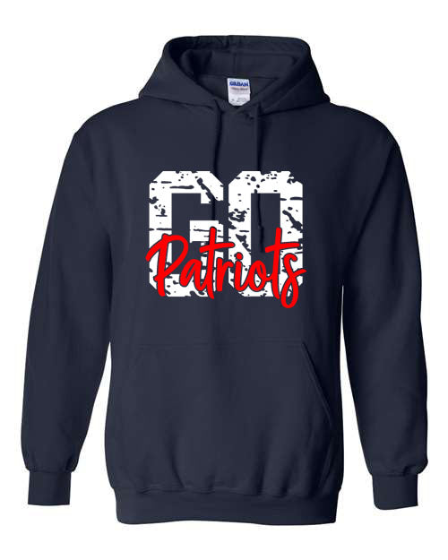 Go Patriots - Navy - T-Shirt, Long Sleeve T-shirt, Crew Neck or Hooded Sweatshirt