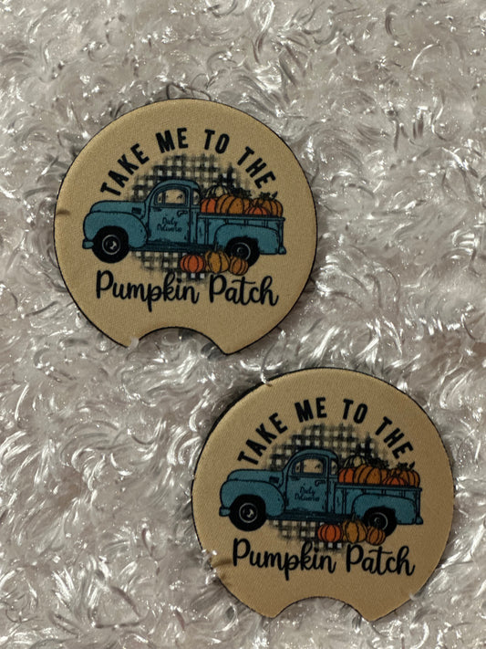 Car Coasters - Set of 2 - Fall Take Me To The Pumpkin Patch