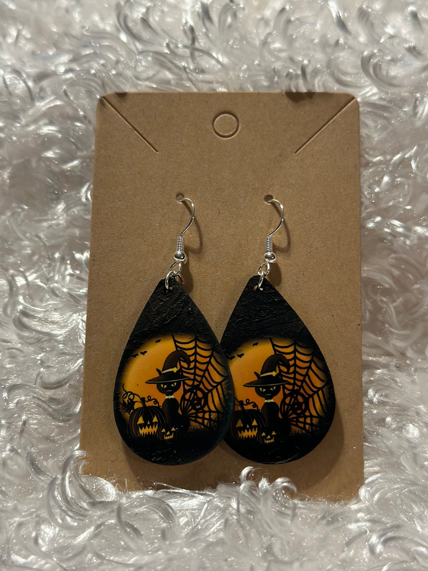 Earrings - Fall - Halloween - Pumpkin, Cob Web, Cat