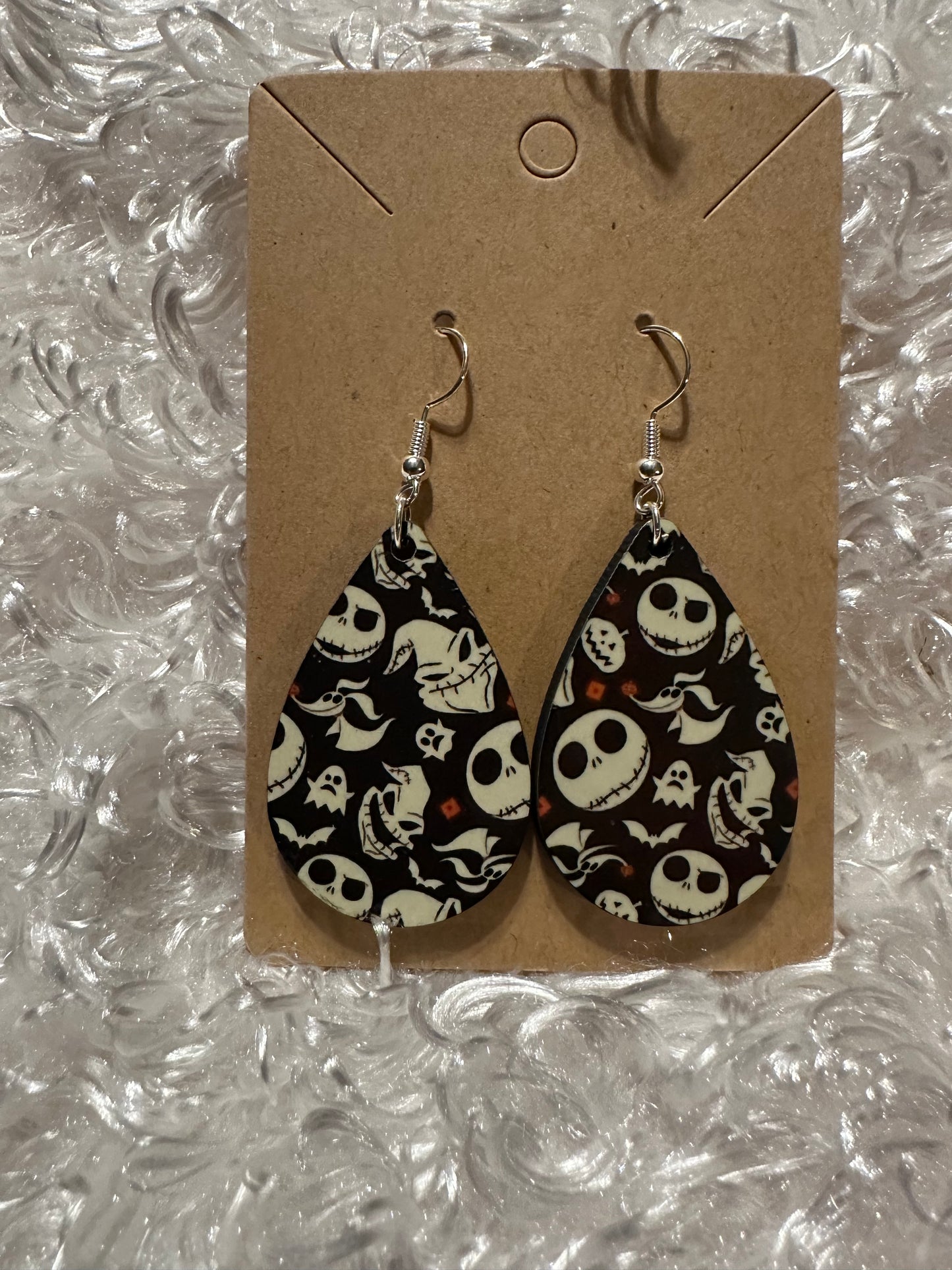 Earrings - Fall - Halloween - Jack Skeleton - Tear Drop