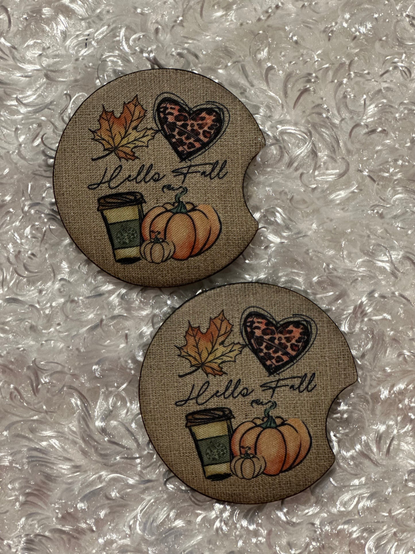 Car Coasters - Set of 2 - Fall Hello Fall