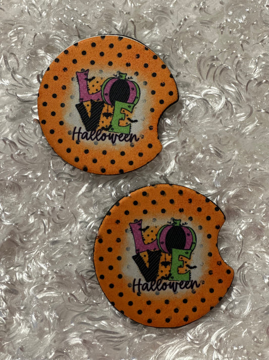 Car Coasters - Set of 2 - Fall Love Halloween