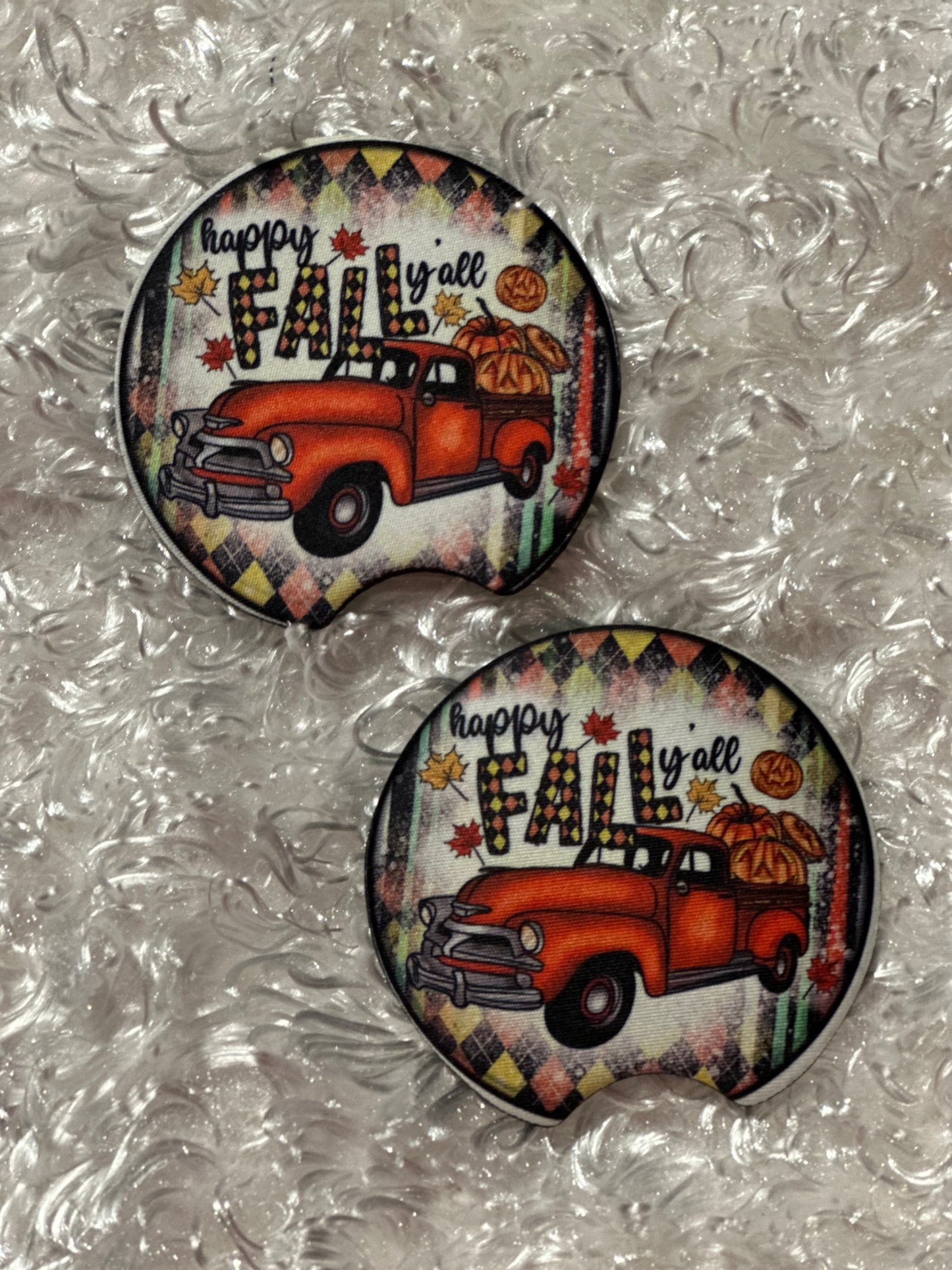 Car Coasters - Set of 2 - Fall Happy Fall Y'all