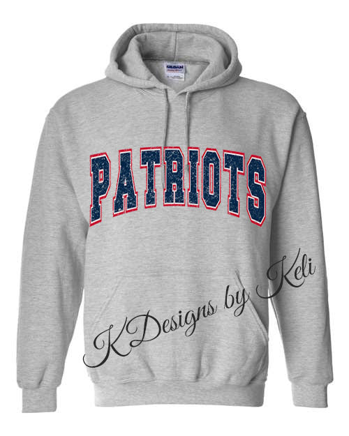 Patriots - Sport Grey - T-Shirt, Long Sleeve T-shirt, Crew Neck or Hooded Sweatshirt