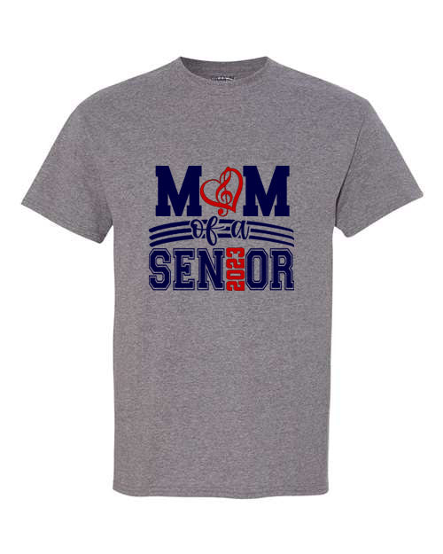 Mom of a Senior - Music - Graphite Gray - T-Shirt, Long Sleeve T-shirt, Crew Neck or Hooded Sweatshirt