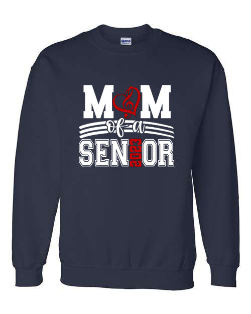 Mom of a Senior - Music - Navy - T-Shirt, Long Sleeve T-shirt, Crew Neck or Hooded Sweatshirt