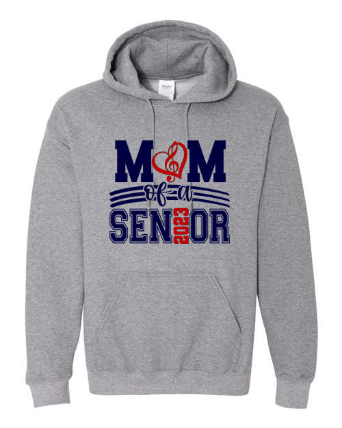 Mom of a Senior - Music - Graphite Gray - T-Shirt, Long Sleeve T-shirt, Crew Neck or Hooded Sweatshirt