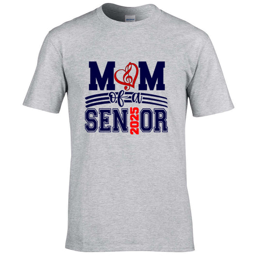 Mom of a Senior - Music - Heather Grey - T-Shirt, Long Sleeve T-shirt, Crew Neck or Hooded Sweatshirt