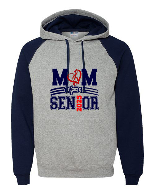 Mom of a Senior 2025 - Music - Color Block Hooded Sweatshirt