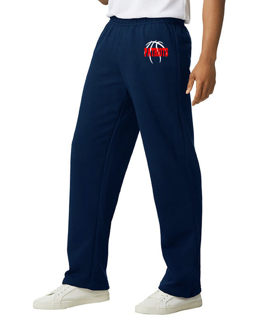 Patriots Basketball -  Sweatpants - Open Bottoms - Gildan Brand