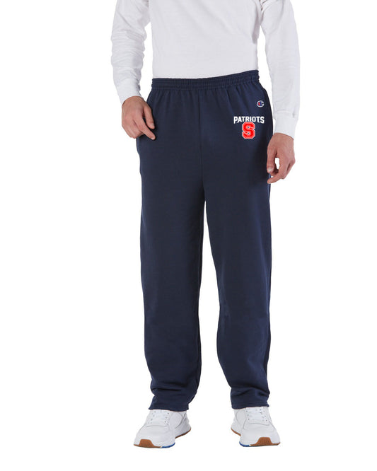 Patriots S Sweatpants - Open Bottom  with Pockets - Champion Brand