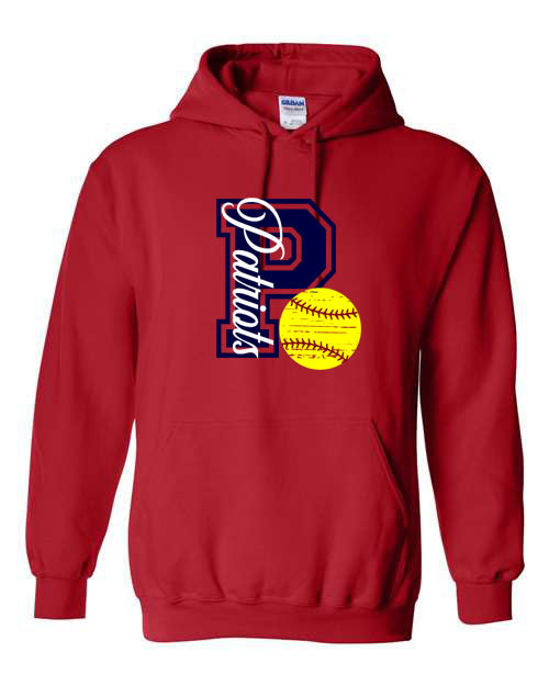 Patriots P Softball - Red  - Tshirt, Long Sleeve Tshirt, Crew Neck or Hooded Sweatshirt