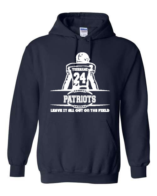 Seeger Patriot Football  2024 - CUSTOMIZED - Leave it on the Field - T-Shirt, Long Sleeve T-shirt, Crew Neck or Hooded Sweatshirt (Copy)