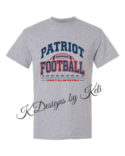 Patriot Football - Field - Sport Grey - T-Shirt, Long Sleeve T-shirt, Crew Neck or Hooded Sweatshirt