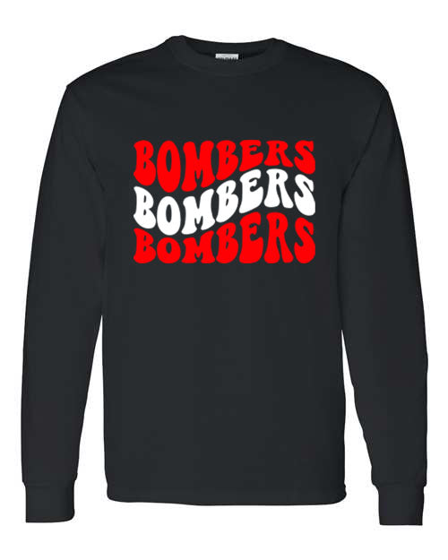 Williamsport Bombers - Bomber Wave - 2024 Design #1 - T-Shirt, Long Sleeve T-shirt, Crew Neck, Hooded Sweatshirt or 3/4 Sleeve Baseball Tee