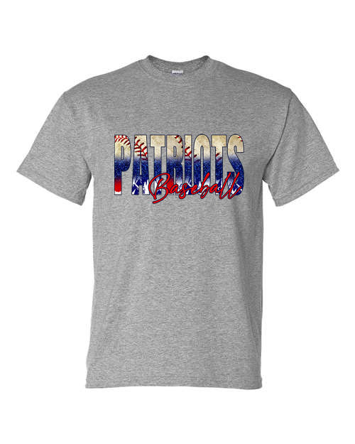 Patriots Baseball - Grey - Tshirt, Longsleeve T, Crewneck, or Hooded Sweatshirt