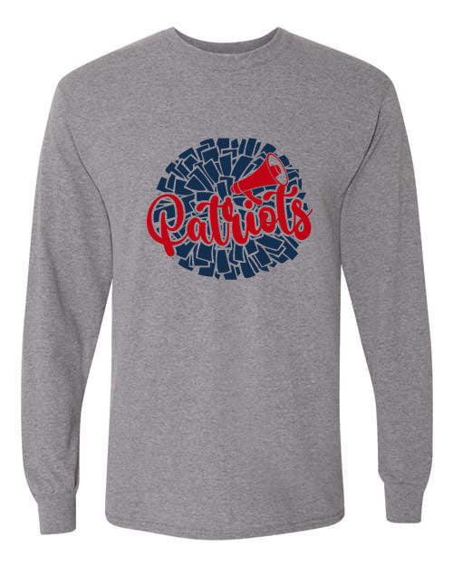 Seeger Patriot - Cheer - Cheerleader - Cheerleading - Grey - T-Shirt, Long Sleeve T-shirt, Crew Neck or Hooded Sweatshirt