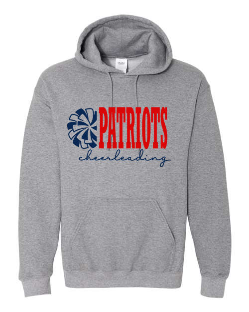 Patriots Cheerleading - Graphite Gray - T-Shirt, Long Sleeve T-shirt, Crew Neck or Hooded Sweatshirt