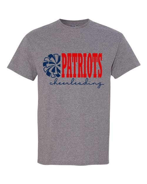 Patriots Cheerleading - Graphite Gray - T-Shirt, Long Sleeve T-shirt, Crew Neck or Hooded Sweatshirt