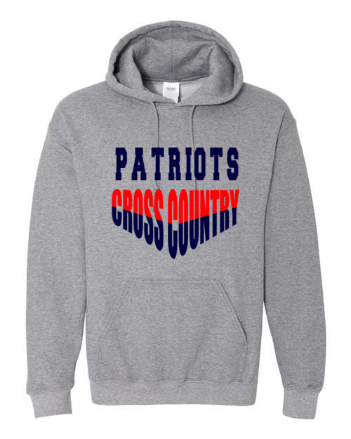 Patriots Cross Country - Graphite Gray - T-Shirt, Long Sleeve T-shirt, Crew Neck or Hooded Sweatshirt